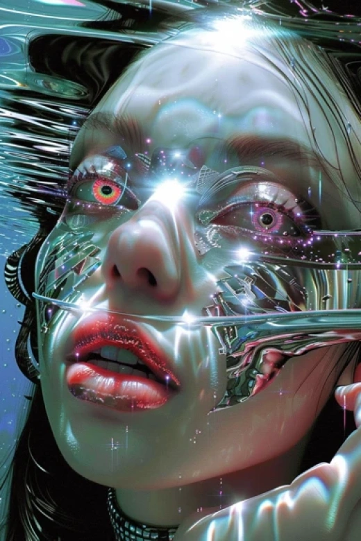時尚科幻插畫集合-超現實主義時尚女郎、奇幻金銀面具、鉆石口腔藝術 - 第0568期