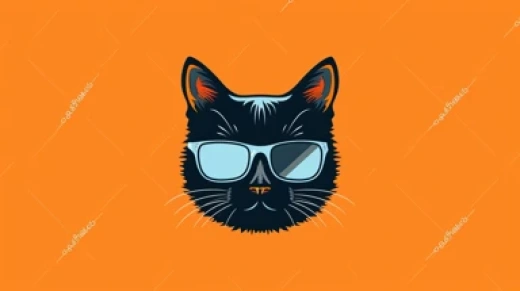 酷猫墨镜设计图合辑-黑猫吸烟墨镜猫搞笑姿势 - 第5021期