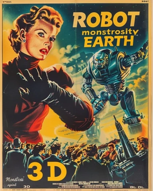 1950年代科幻电影海报集合-描绘外星人入侵和机器人与人类共存 - 第4039期