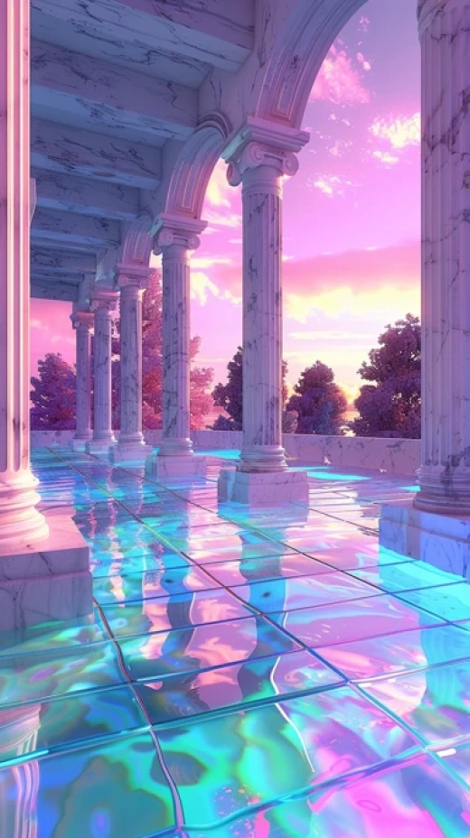 古希臘風格建筑與Vaporwave混搭畫集 - 第4352期