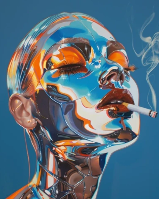 未來科技人物形象-超現(xiàn)實機器人和人類融合的插畫 - 第3289期