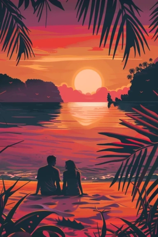 熱帶海島度假風(fēng)景插畫(huà)合集-多種風(fēng)格呈現(xiàn)夏日海灘生活 - 第2431期