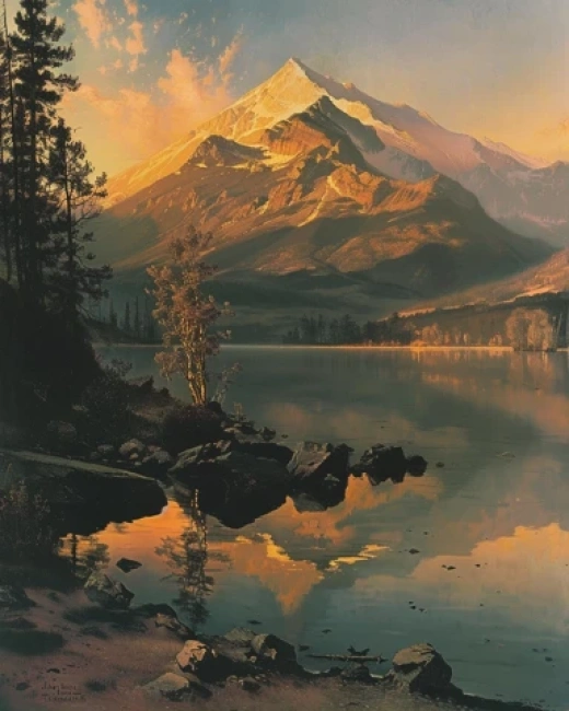 山水風景油畫集合-描繪神秘山川和河流的多幅作品 - 第5378期