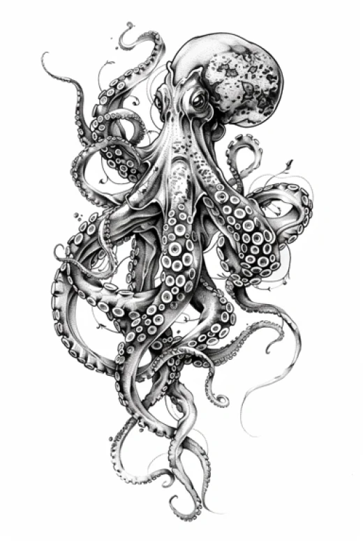 愛克拉克通圖鑒-黑白章魚、線條簡約章魚等多種風格 - 第7214期
