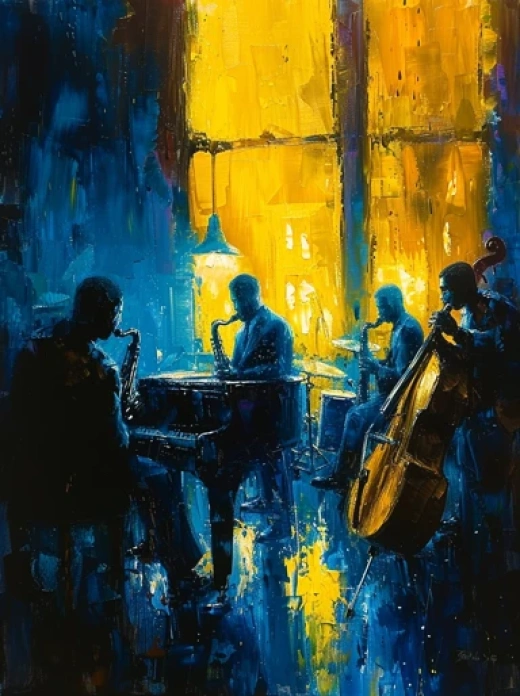 爵士音乐演奏油画集合-描绘爵士音乐家的激情和氛围 - 第4895期