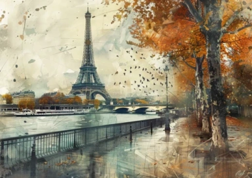 巴黎主題畫作集合-包括夜景、白天、油畫等Eiffel Tower主題畫 - 第8605期