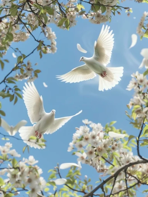 白鸽和平与爱图片集合-展现和平与爱的象征 - 第5192期