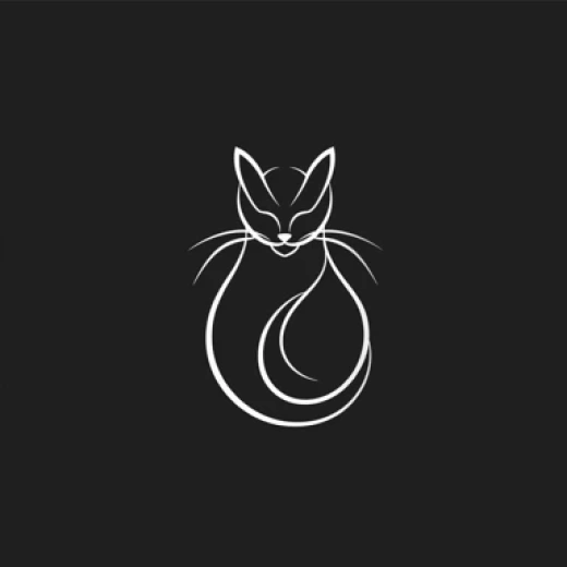简约黑白猫咪logo设计集合-展现猫和月亮的独特符号 - 第6915期