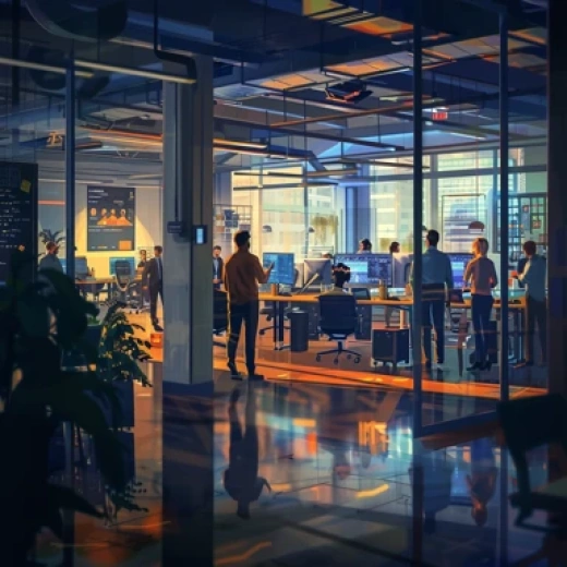 未來科技辦公室場景插圖 - 第9536期
