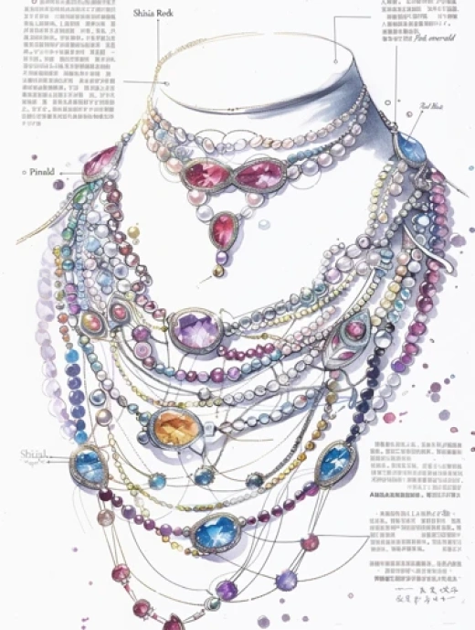奢华珠宝设计-璀璨宝石边框与珊瑚珊瑚项链 - 第9576期