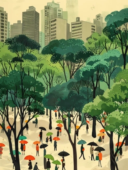 東京雨夜街景畫集-色彩斑斕的后印象派風格作品 - 第6381期