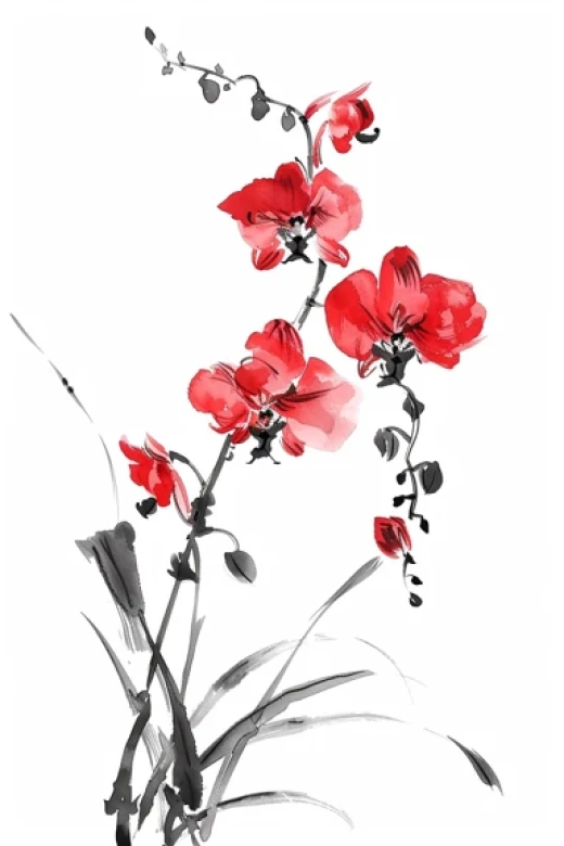 粉色梅花水墨畫集合-展現中國畫風格和特色 - 第7183期