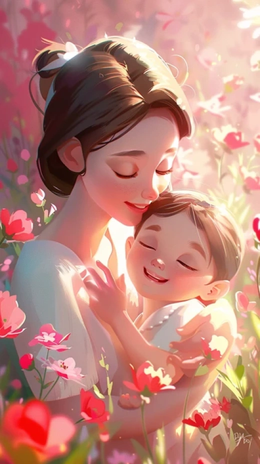 親情溫馨畫集-母愛、姐妹情等家庭親情場景 - 第7463期