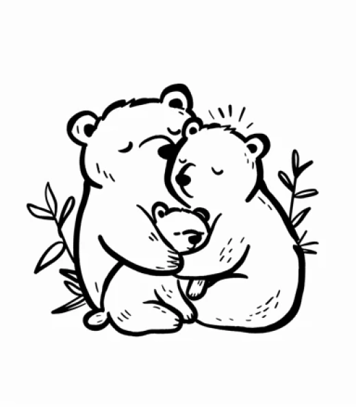 可爱动物插画集-母亲节主题的熊绘画 - 第6412期