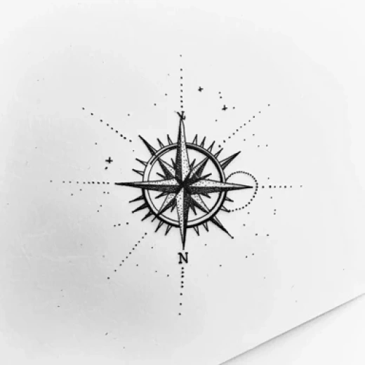 幾何羅盤玫瑰紋身設(shè)計(jì)合集 - 第6235期