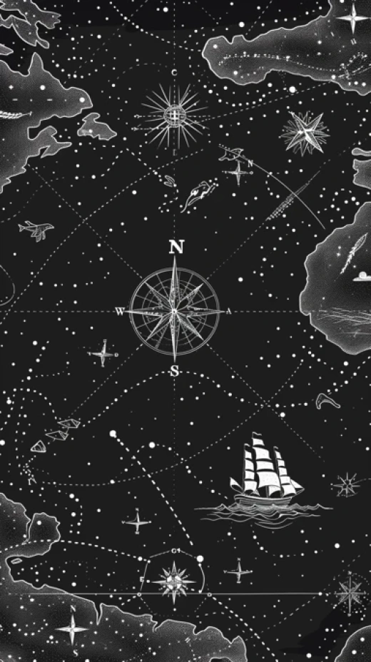 星空探索系列-黑白星空圖案與古地圖風(fēng)格的創(chuàng)意設(shè)計(jì) - 第6102期