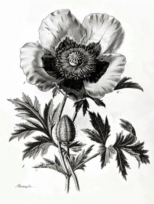 優雅花朵線描畫集-精美花卉線描圖案集合 - 第3192期