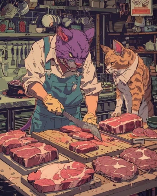 妖怪風格插畫集-幸運貓、巨大老鼠等奇幻角色的細節描繪 - 第9723期