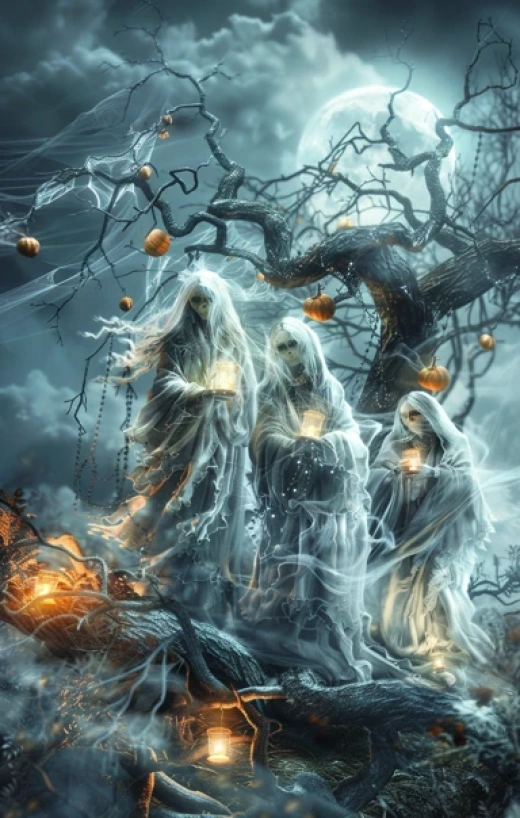 幽靈與月亮的幻影-描繪了鬼魂與月亮的神秘場景 - 第5017期