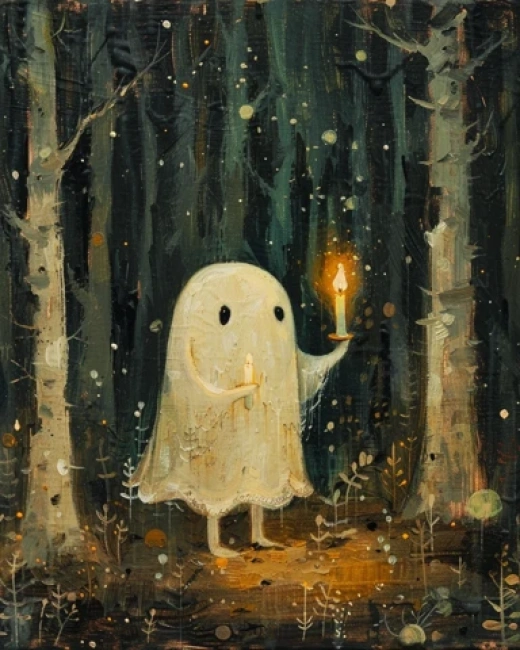 幽灵插画画集-萌萌的幽灵和冬季爱情幽灵 - 第4125期