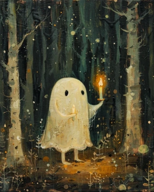 幽靈插畫畫集-萌萌的幽靈和冬季愛情幽靈 - 第4125期