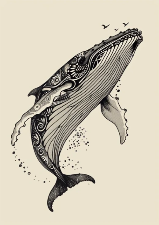 多样化的鲸鱼插画系列-从简约到立体，一览鲸鱼的多种表现 - 第5092期