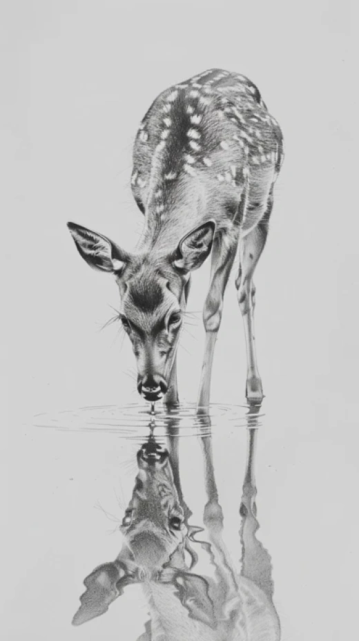 动物主题绘画作品集-白鹿、老虎、犀牛等动物形象 - 第3921期